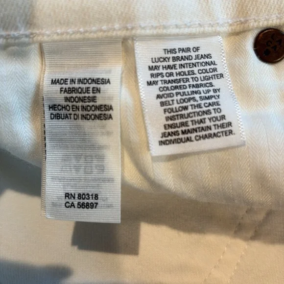 Lucky Brand White Sweet Straight Leg Jeans Classic Style 6/28 - Picture 8 of 8